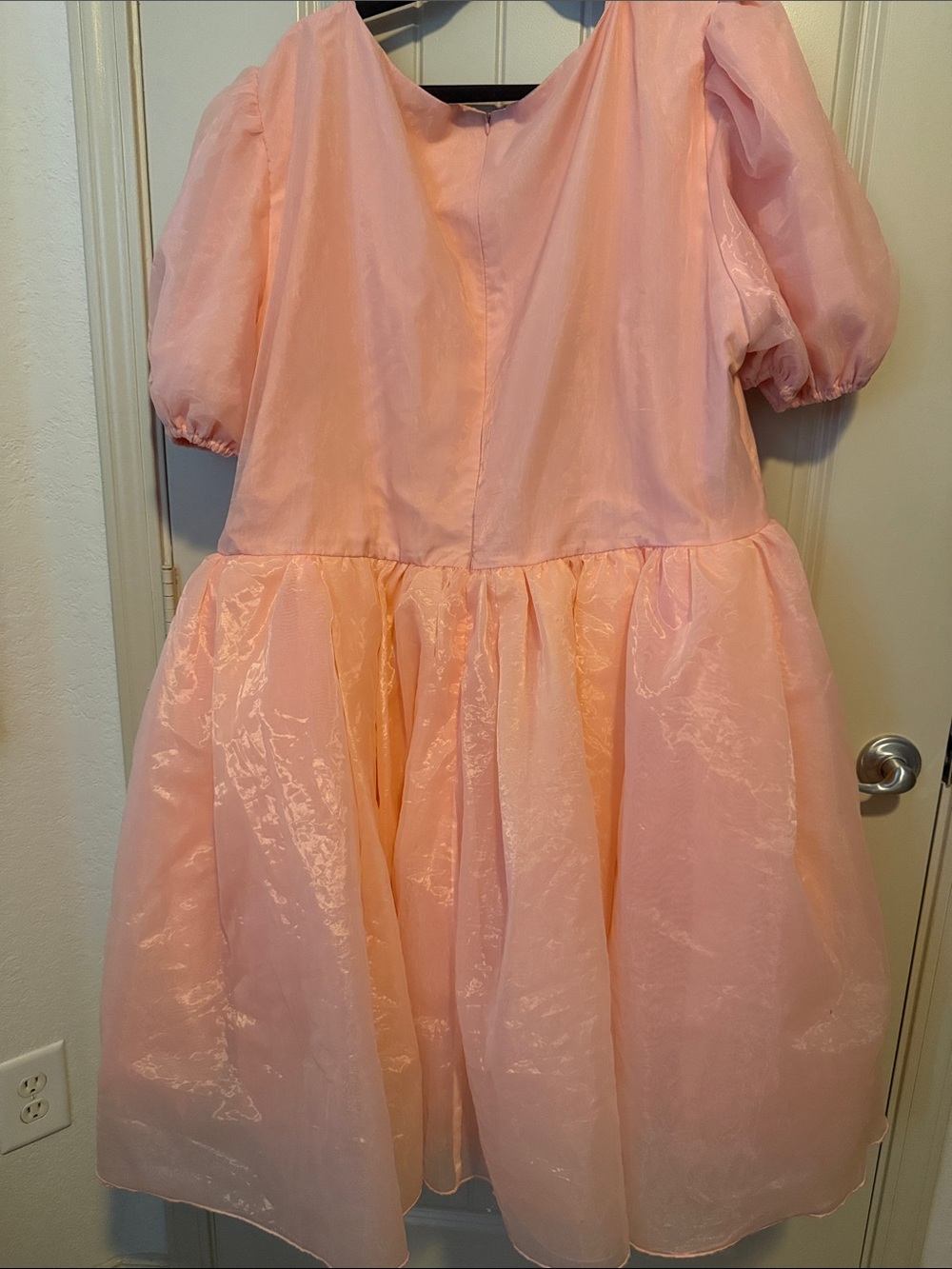 Ivy City Co Soft Coral Puff-Sleeve Dress - Picture 4 of 4